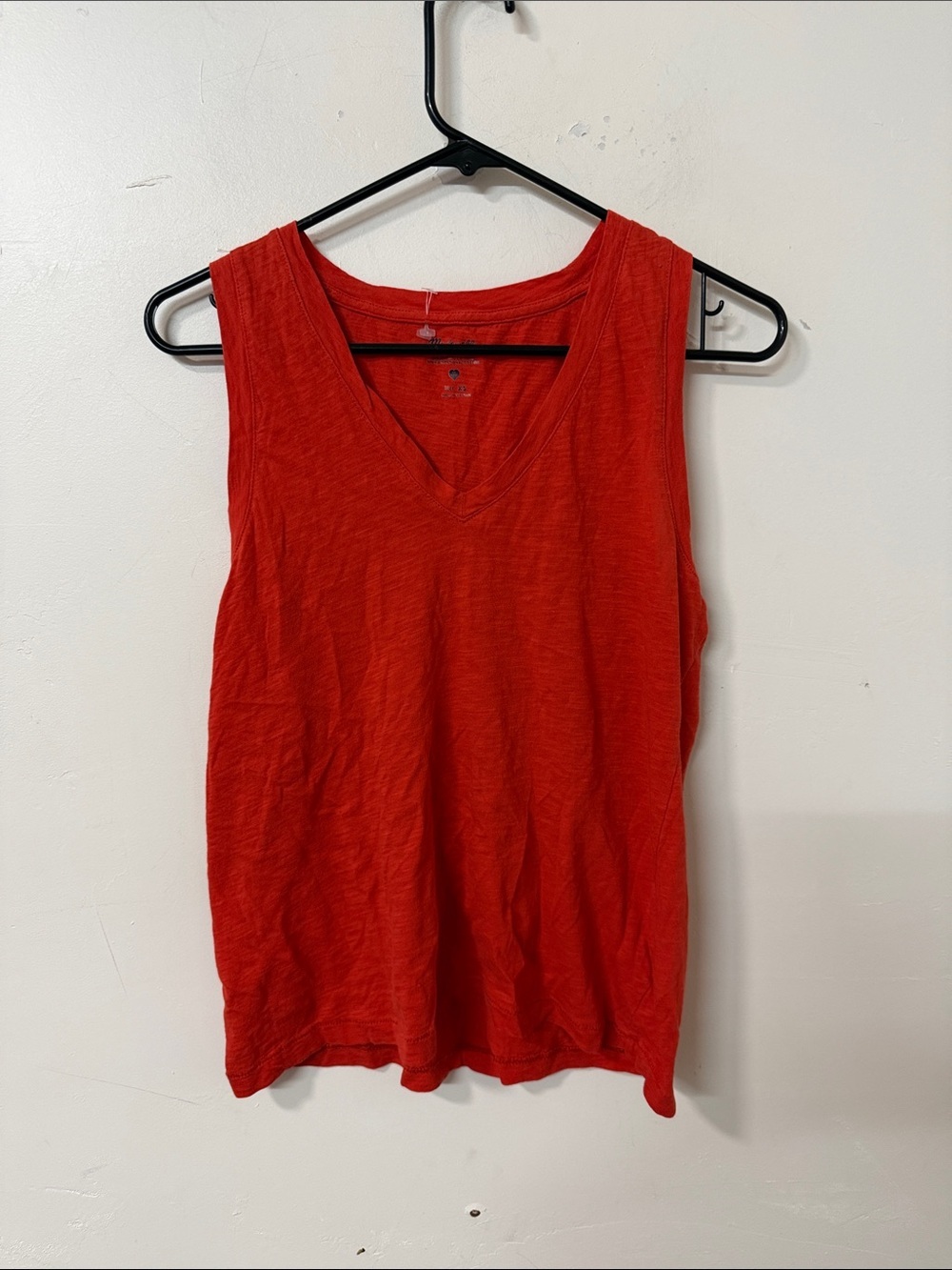 Madewell Bright Red V-Neck Sleeveless Tank